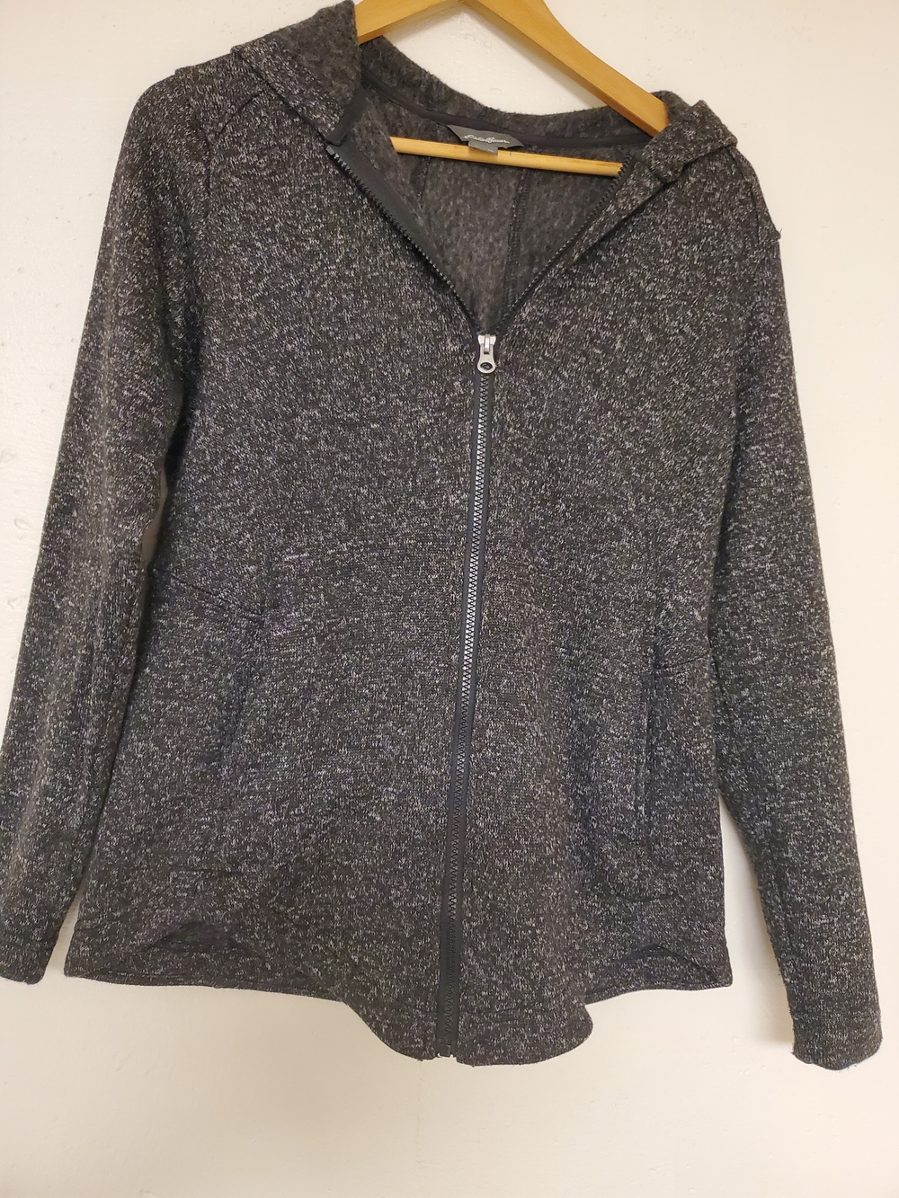 Eddie Bauer Heathered Charcoal Gray Zip Hoodie
